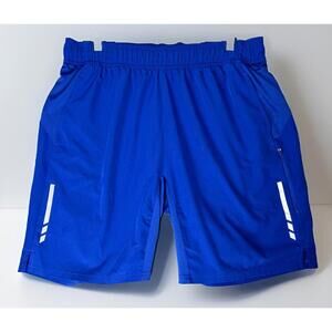 ID IDEOLOGY Shorts Men's Large Navy Blue Athletic Jersey-Knit Workout Basketball